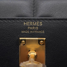 将图像加载到图库查看器中，HERMES Kelly Padett Black Swift Leather Size 25
