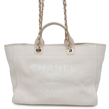将图像加载到图库查看器中，CHANEL Deauville 2WAY ChainTote Bag IvoryA66941 Canvas Leather Size GM
