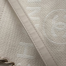将图像加载到图库查看器中，CHANEL Deauville 2WAY ChainTote Bag IvoryA66941 Canvas Leather Size GM
