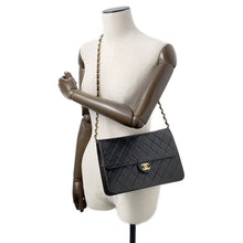 Load image into Gallery viewer, CHANEL Matelasse Push Lock ChainShoulder Bag Black Lambskin
