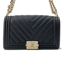 Load image into Gallery viewer, CHANEL Boy Chanel ChainShoulder Bag BlackA67086 Soft Caviar Leather Size 25
