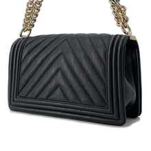 Load image into Gallery viewer, CHANEL Boy Chanel ChainShoulder Bag BlackA67086 Soft Caviar Leather Size 25
