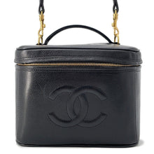 将图像加载到图库查看器中，CHANEL CC Logo 2WAY Vanity Shoulder Bag BlackA06238 Caviar Leather
