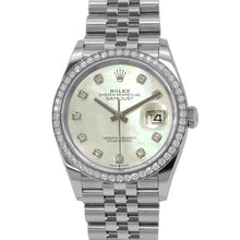 Load image into Gallery viewer, ROLEX Datejust 36 36mm Stainless Steel K18WG WhiteMother of Pearl Dial126284RBR
