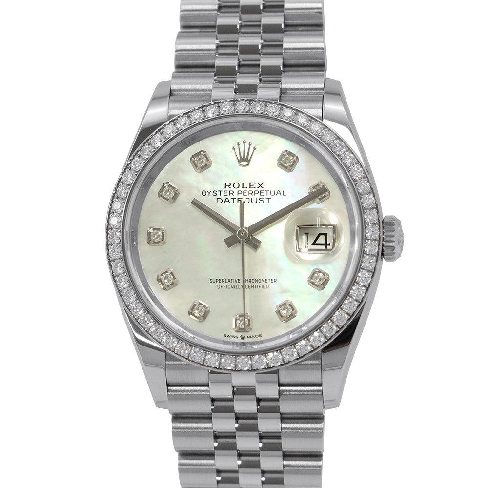 ROLEX Datejust 36 36mm Stainless Steel K18WG WhiteMother of Pearl Dial126284RBR