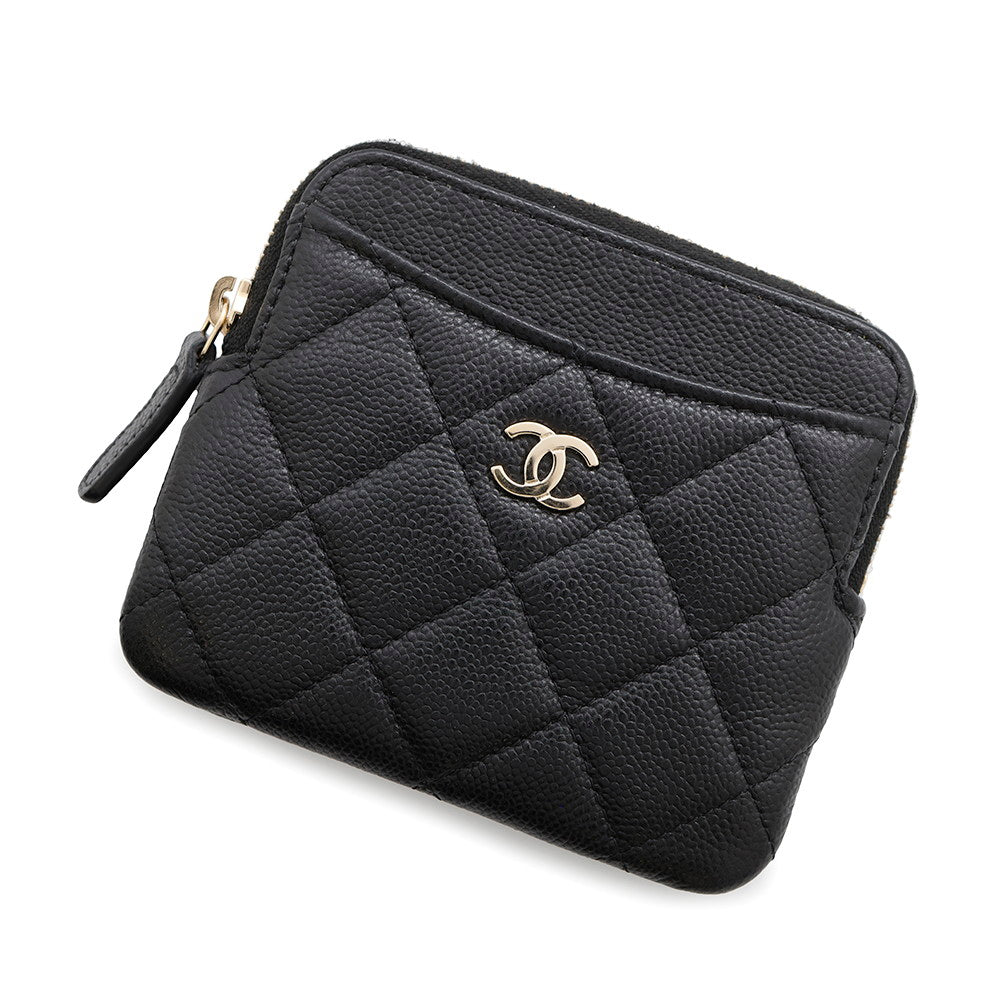 CHANEL ★Coin purse BlackAP2061 Caviar Leather