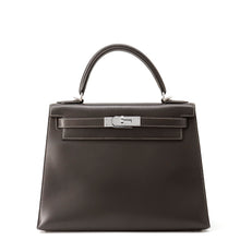 Load image into Gallery viewer, HERMES Kelly Sellier Graphite Box Calf Leather Size 28
