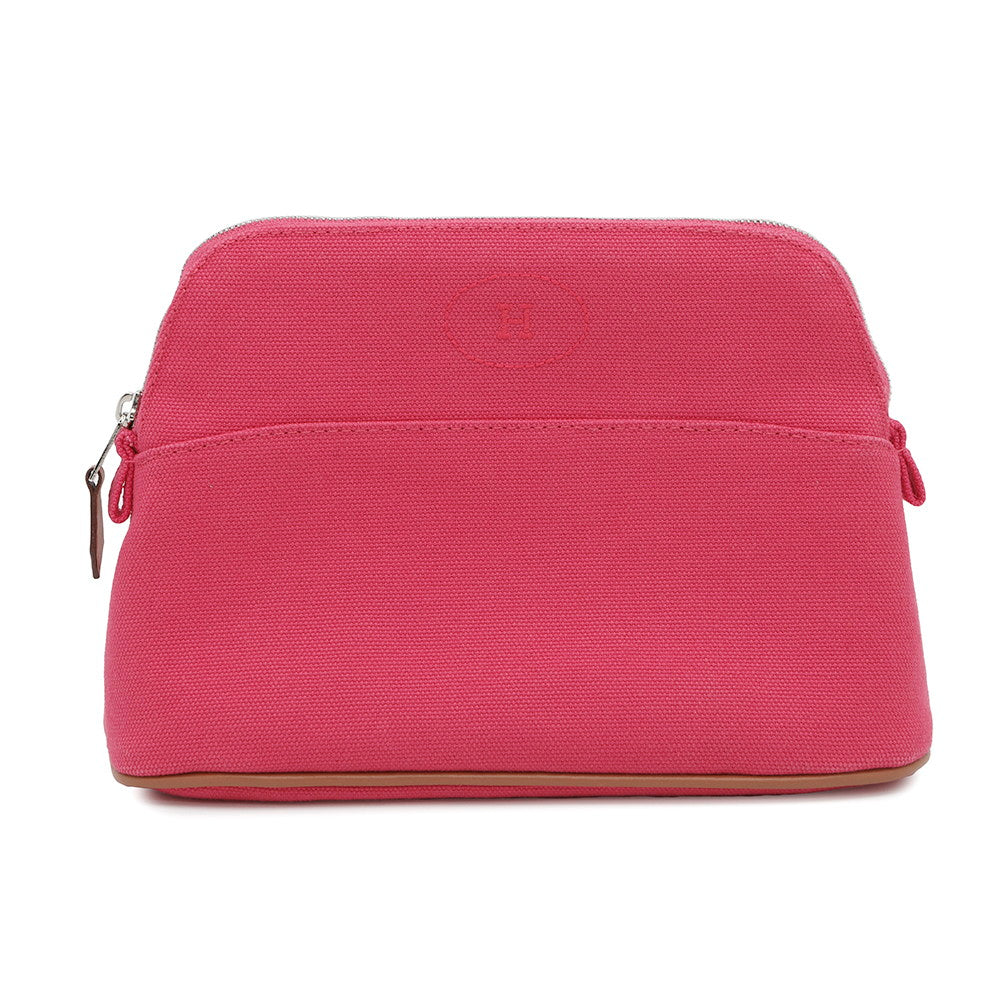 HERMES ★Bolide Pouch Hibiscus Canvas Leather Size Mini
