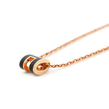将图像加载到图库查看器中，HERMES Pop Ash Necklace Size Mini Black Lacquer Gold Plated
