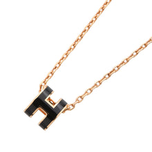 将图像加载到图库查看器中，HERMES Pop Ash Necklace Size Mini Black Lacquer Gold Plated
