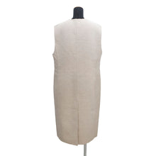 Load image into Gallery viewer, HERMES Wood button long gilet vest Size Chronomat 44 Beige Naturel Cashmere100%
