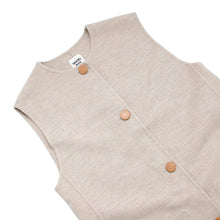 Load image into Gallery viewer, HERMES Wood button long gilet vest Size Chronomat 44 Beige Naturel Cashmere100%
