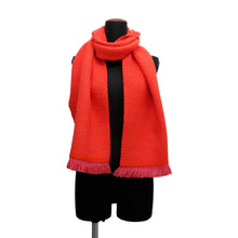 Load image into Gallery viewer, HERMES Stole Nid d&#39;Abeille muffler EcarlatH259146S 02 Cashmere 100%
