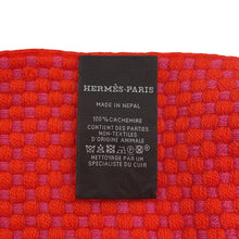 Load image into Gallery viewer, HERMES Stole Nid d&#39;Abeille muffler EcarlatH259146S 02 Cashmere 100%
