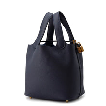 将图像加载到图库查看器中，HERMES Picotin Lock Blue Nuit Taurillon Clemence Size PM
