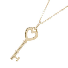 Load image into Gallery viewer, TIFFANY&amp;Co. Heart Key Necklace 18K Yellow Gold
