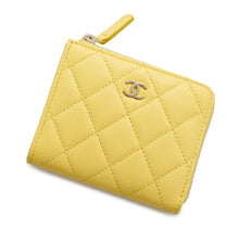 Load image into Gallery viewer, CHANEL Matelasse L-shaped zipper compact wallet YellowAP3999 Caviar Leather
