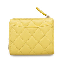 Load image into Gallery viewer, CHANEL Matelasse L-shaped zipper compact wallet YellowAP3999 Caviar Leather
