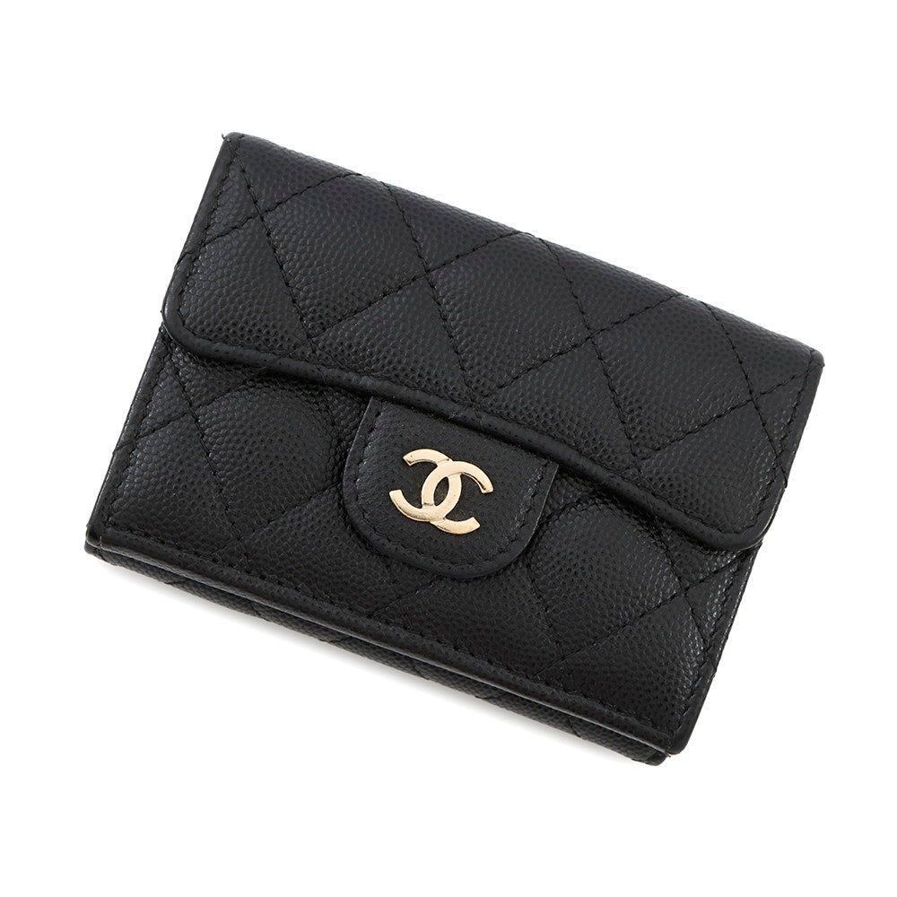 CHANEL Matelasse Classic Small Flap Wallet BlackAP0230 Caviar Leather