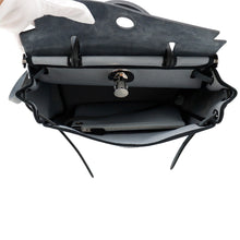 Load image into Gallery viewer, HERMES Herbag zip Black/Green Pantan Toile Officier Vache Hunter Leather Size PM

