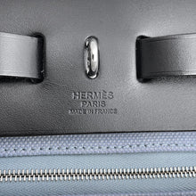 Load image into Gallery viewer, HERMES Herbag zip Black/Green Pantan Toile Officier Vache Hunter Leather Size PM
