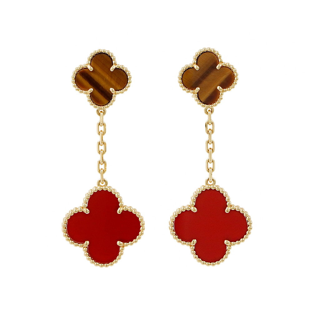 Van Cleef & Arpels Magic Alhambra Earring 2 Motif Size magicVCARN5JR00 18K Yellow Gold