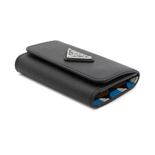 Load image into Gallery viewer, PRADA Key Case Geometric Pattern 4 Rows Black1PG004 Leather
