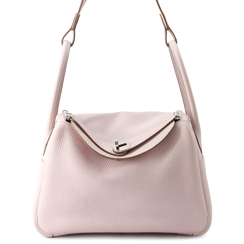 HERMES Lindy Verso mauve pail / machete Taurillon Clemence Size 26
