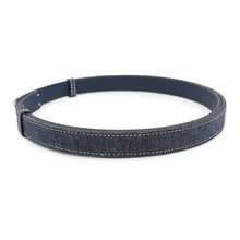 将图像加载到图库查看器中，HERMES Kelly Jean Belt Blue Indigo/White/Blue Navy Epsom Denim
