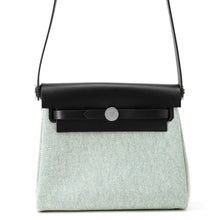 Load image into Gallery viewer, HERMES Herbag zip Black/Ecru Toile Military Vache Hunter Leather Size Mini
