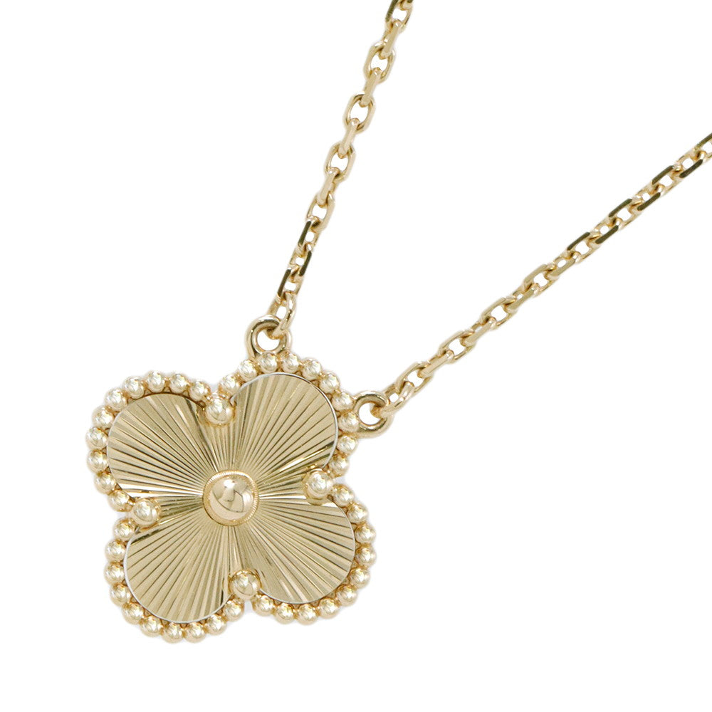 Van Cleef & Arpels Vintage Alhambra Guilloche NecklaceVCARP4KL00 18K Yellow Gold