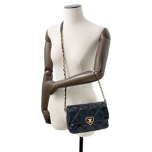 将图像加载到图库查看器中，CHANEL Matelasse Heart Lock ChainShoulder BlackAS3979 Lambskin
