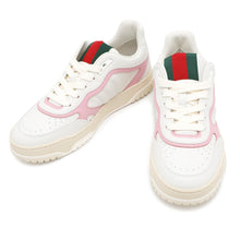Load image into Gallery viewer, GUCCI Reweb Sneakers White/Pink785728 Leather Size 39.5
