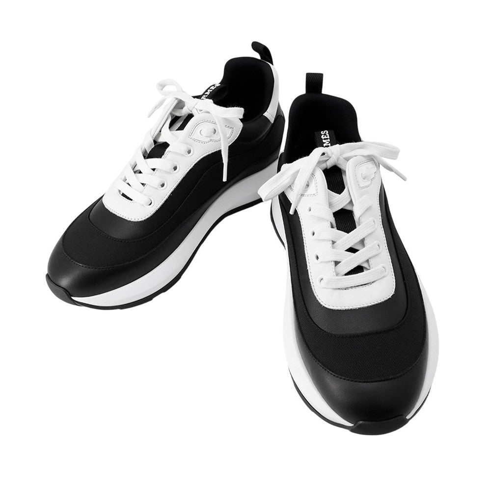 HERMES Sneakers《Gram》 Black/White Technical Fabric Calf Leather Size 41
