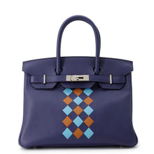 Load image into Gallery viewer, HERMES Birkin Trace Blue Encre/Bleu du Nord/Gold Swift Leather Epsom Size 30
