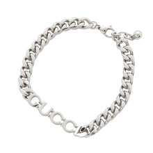 将图像加载到图库查看器中，GUCCI Icon Script Chain Bracelet Size M Silver796655 Metal
