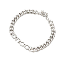 将图像加载到图库查看器中，GUCCI Icon Script Chain Bracelet Size M Silver796655 Metal
