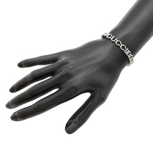 将图像加载到图库查看器中，GUCCI ★Icon Script Chain Bracelet Size M Silver796655 Metal
