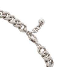 将图像加载到图库查看器中，GUCCI ★Icon Script Chain Bracelet Size M Silver796655 Metal
