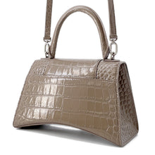 Load image into Gallery viewer, BALENCIAGA Hourglass 2WAY Bag Greige593546 Croco embossed leather Size Small
