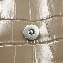 Load image into Gallery viewer, BALENCIAGA Hourglass 2WAY Bag Greige593546 Croco embossed leather Size Small
