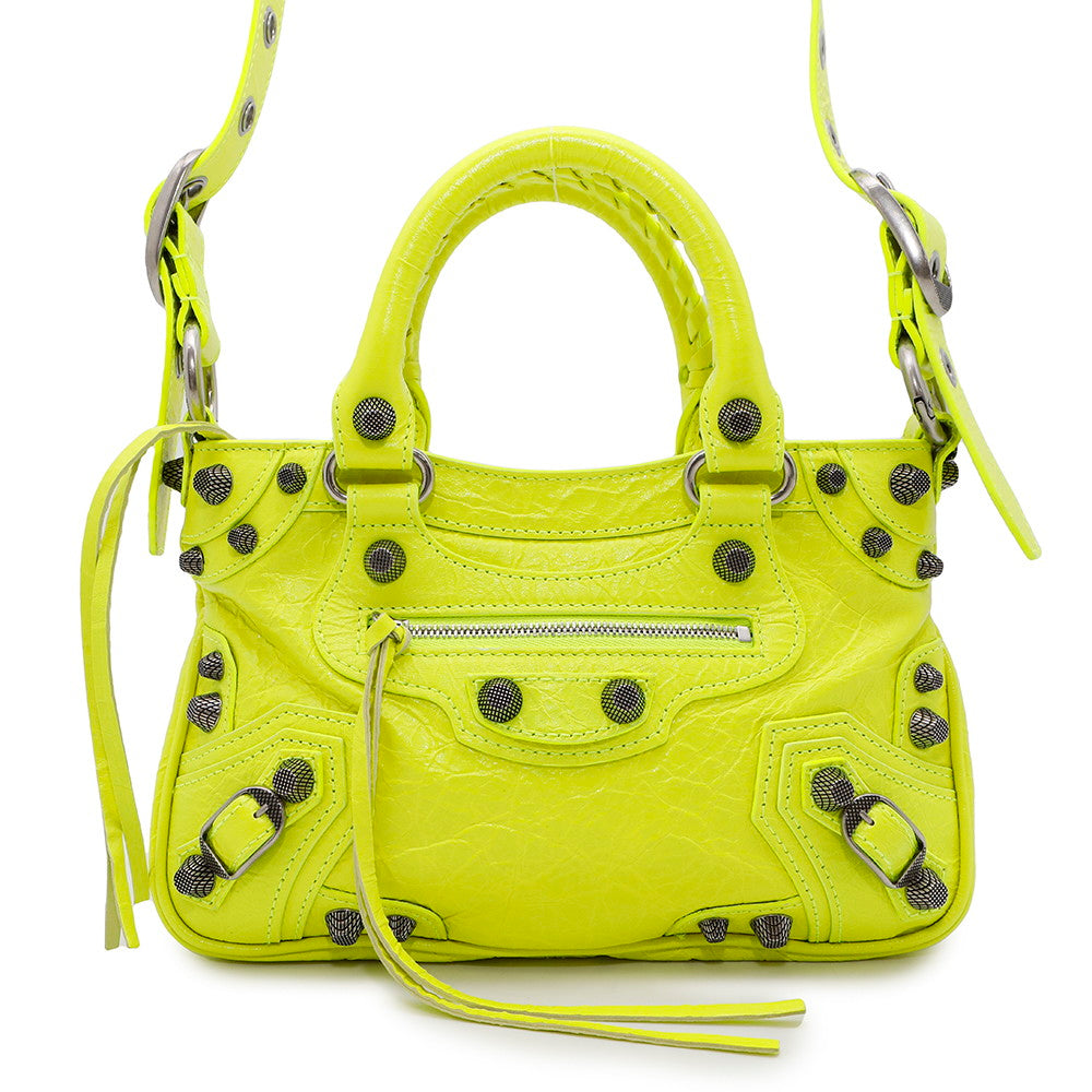 BALENCIAGA Neo Cagoule Small Shocking Yellow751523 Arena Lambskin