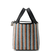 Load image into Gallery viewer, HERMES Picotin Lock Blanket Black /Ecru/Fauve/Blue Zanzibar Toile H Swift Leather Size PM
