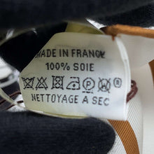 Load image into Gallery viewer, HERMES Giant Square Double Face Morning Walk Bandana Size 140 Black/White/Cuir Silk100%
