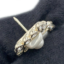 将图像加载到图库查看器中，CHANEL Perfume motif pin Brooch Champagne Gold/WhiteAB7207 Metal Rhinestone Faux Pearl
