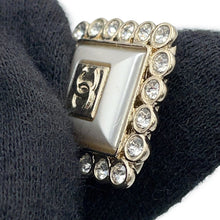 将图像加载到图库查看器中，CHANEL Perfume motif pin Brooch Champagne Gold/WhiteAB7207 Metal Rhinestone Faux Pearl
