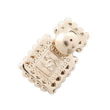 Load image into Gallery viewer, CHANEL Perfume motif pin Brooch Black/Champagne GoldAB7207 Metal Faux Pearl Rhinestone
