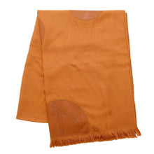 将图像加载到图库查看器中，HERMES New Libris Stole Brown Cashmere85% Silk15% Lambskin
