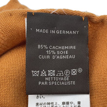 将图像加载到图库查看器中，HERMES New Libris Stole Brown Cashmere85% Silk15% Lambskin

