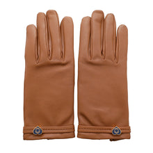 Load image into Gallery viewer, HERMES Dream Love Gloves Size 7 Cognac Lambskin
